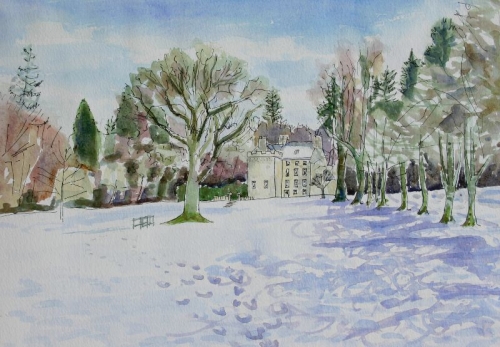 'Culcreuch Castle in snow'