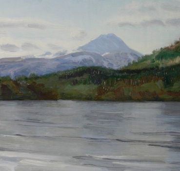 'Lake of Menteith with Ben Lomond'. Back in stock.