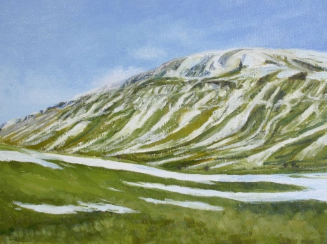 'Snow melt. Fintry Hills'