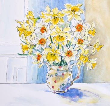 'Spotty Jug with Daffodils / A Jug of Joy'