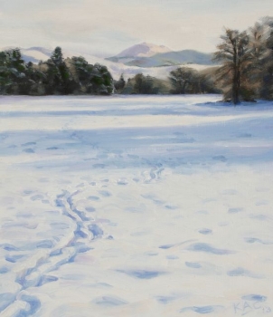 Snow between the Lade & the River Endrick, Fintry. SOLD.
