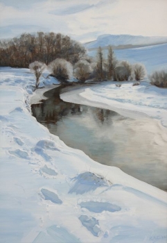 Frozen River Endrick, Fintry snow 1. SOLD