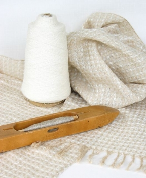 Cotton & linen colour & weave scarf.