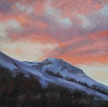 'Dunine from Fintry 16, Sunset on snow'