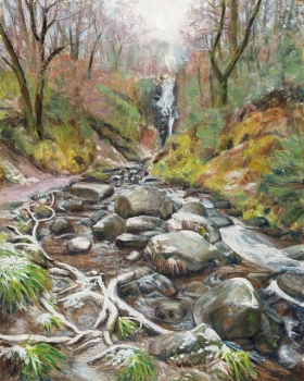 'Winter Waterfall, Aberfoyle'
