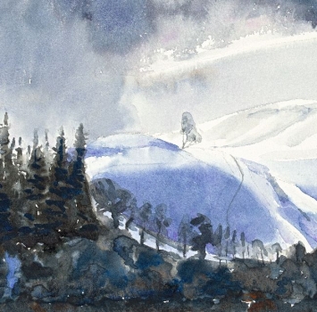 'Lone Tree in Snowstorm, Fintry'