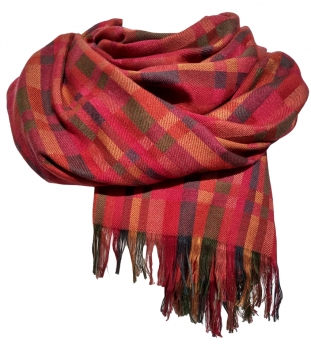 silk & cashmere scarf in Woodland stripe design