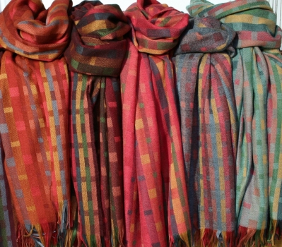 A range of silk & cashmere scarves