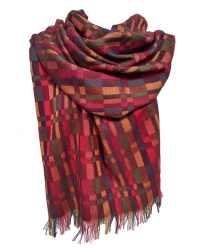 silk & cashmere scarf in Woodland B / Port